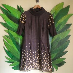 Anthropologie Retro Mod Turtleneck Minidress